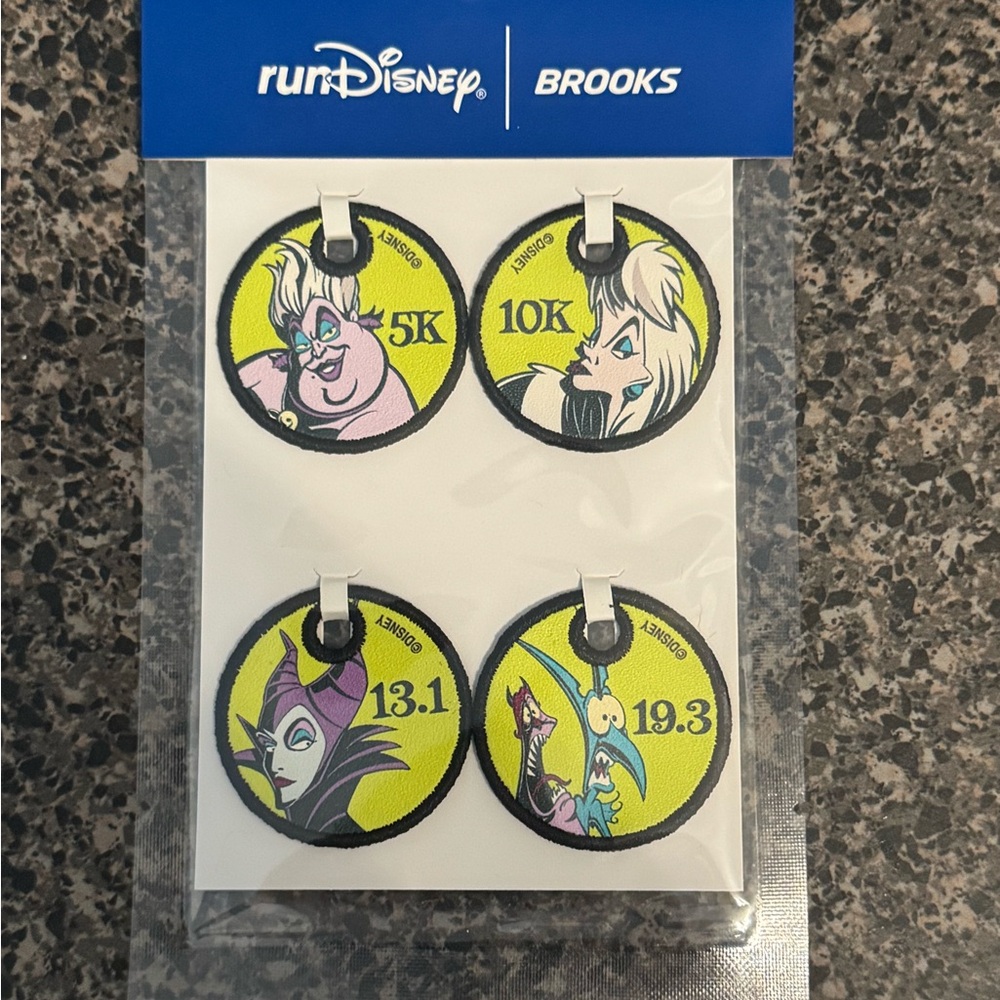 Disney Brooks RunDisney 2025 Disneyland Halloween marathon shoe charm patch/tags